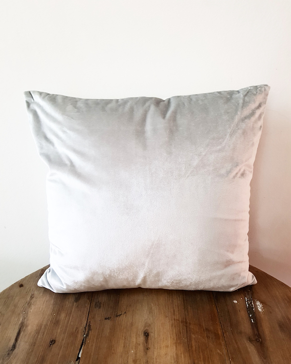 Velvet Soft Plain Scatter Pillow - Grey/Silver